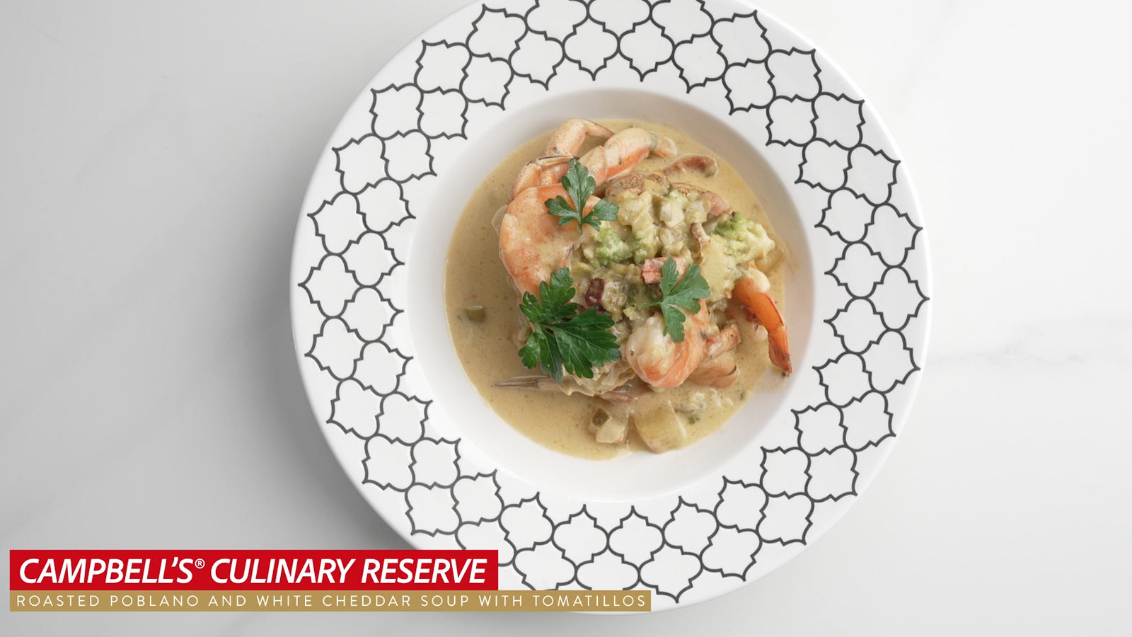 Seafood Stew made with <em>Campbell’s® Culinary Reserve</em> Roasted Poblano and White Cheddar Soup